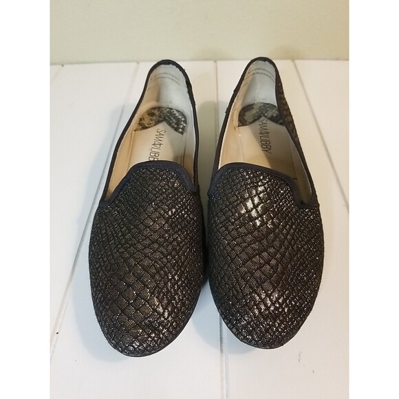 Sam & Libby Shoes Flats Womens Size 8.5 Black Gold Shimmer Slip On - Picture 3 of 13
